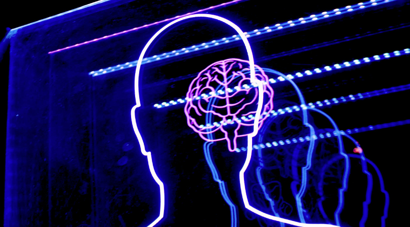 Abstract image of a brain interacting with endocannabinoid system.