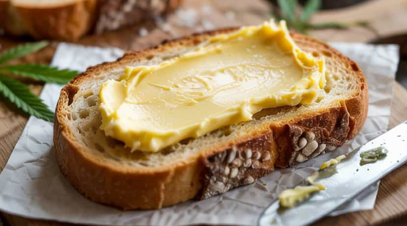 Toast with cannabutter on it. 